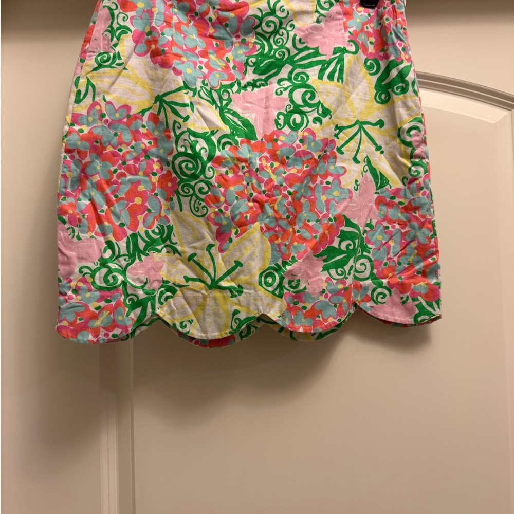 LILLY PULITZER Women's Size 8 Callie Scalloped Skirt Resort White Mariposa